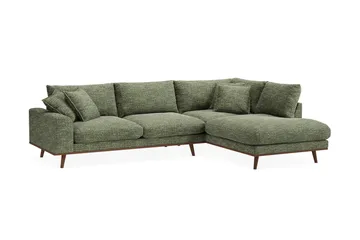 Copenhagen Premium 4-sits Högervänd L-formad Djup Schäslongsoffa i Chenille - Grön - Möbler - Vardagsrum - Soffor - Divansoffa & schäslong