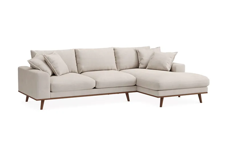 Copenhagen Premium 4-sits Högervänd L-formad Djup Divansoffa i Tyg - Beige - Möbler - Vardagsrum - Soffor - Divansoffa & schäslong