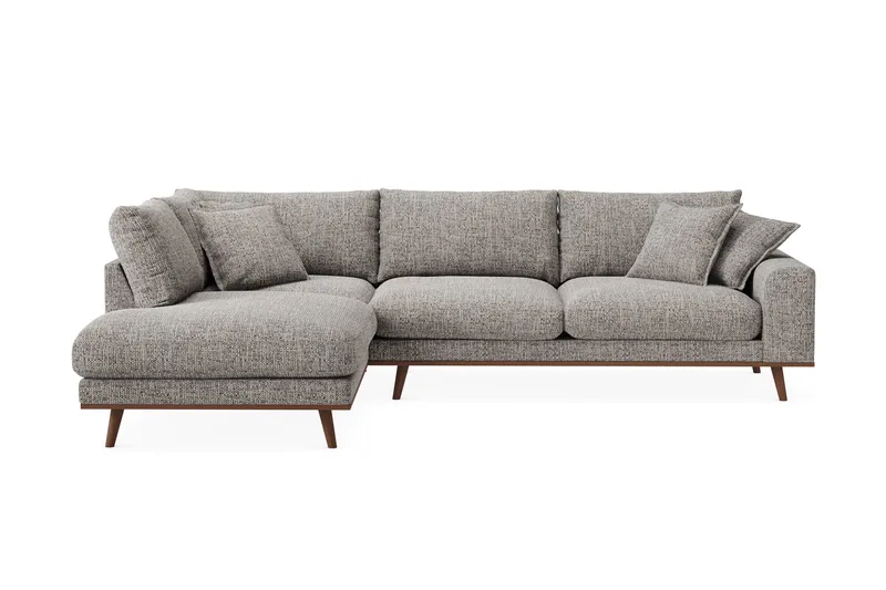 Copenhagen Premium 4-sits Vänstervänd L-formad Djup Schäslongsoffa i Chenille - Grå - Möbler - Vardagsrum - Soffor - Divansoffa & schäslong