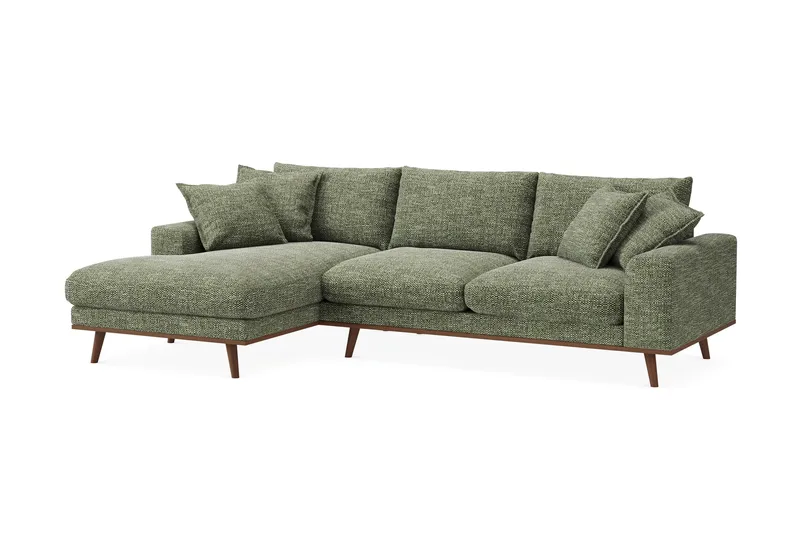 Copenhagen Premium 4-sits Vänstervänd L-formad Djup Divansoffa i Chenille - Grön - Möbler - Vardagsrum - Soffor - Divansoffa & schäslong