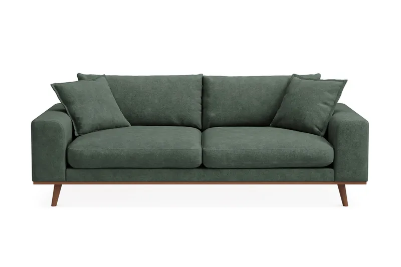 Copenhagen Premium Djup 3-sits Soffa i Chenille - Grön - Möbler - Vardagsrum - Soffor - 3-sits soffor