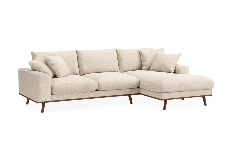 Copenhagen Premium 4-sits Högervänd L-formad Djup Divansoffa i Chenille - Beige - Möbler - Vardagsrum - Soffor - Divansoffa & schäslong