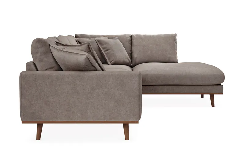 Copenhagen Premium 4-sits Högervänd L-formad Djup Schäslongsoffa i Tyg - Brun - Möbler - Vardagsrum - Soffor - Divansoffa & schäslong