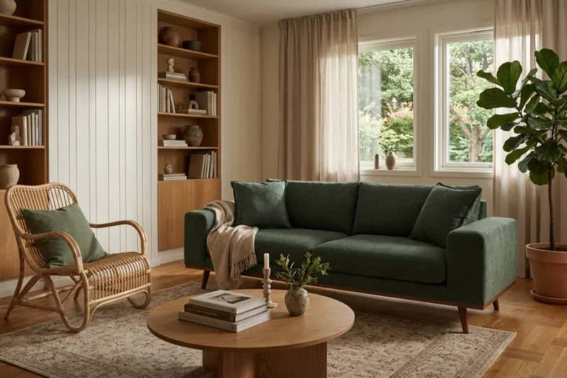 Copenhagen Premium Djup 3-sits Soffa i Chenille - Grön - Möbler - Vardagsrum - Soffor - 3-sits soffor
