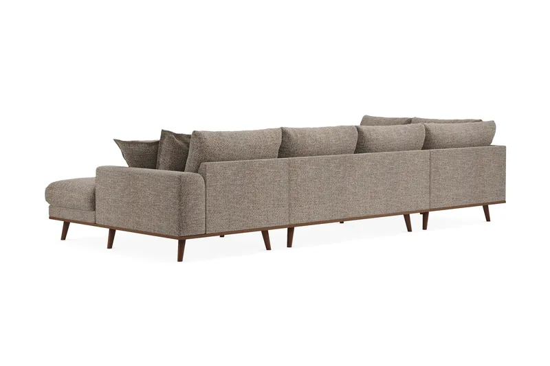 Copenhagen Premium 5-sits Vänstervänd U-formad Djup Soffa med Divan och Schäslong i Chenille - Brun - Möbler - Vardagsrum - Soffor - U-soffor