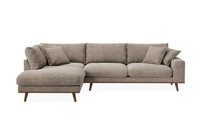Copenhagen Premium 4-sits Vänstervänd L-formad Djup Schäslongsoffa i Chenille - Brun - Möbler - Vardagsrum - Soffor - Divansoffa & schäslong