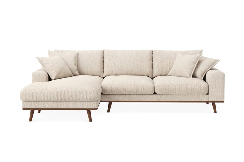 Copenhagen Premium 4-sits Vänstervänd L-formad Djup Divansoffa i Chenille, Beige