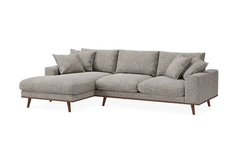 Copenhagen Premium 4-sits Vänstervänd L-formad Djup Divansoffa i Chenille - Grå - Möbler - Vardagsrum - Soffor - Divansoffa & schäslong