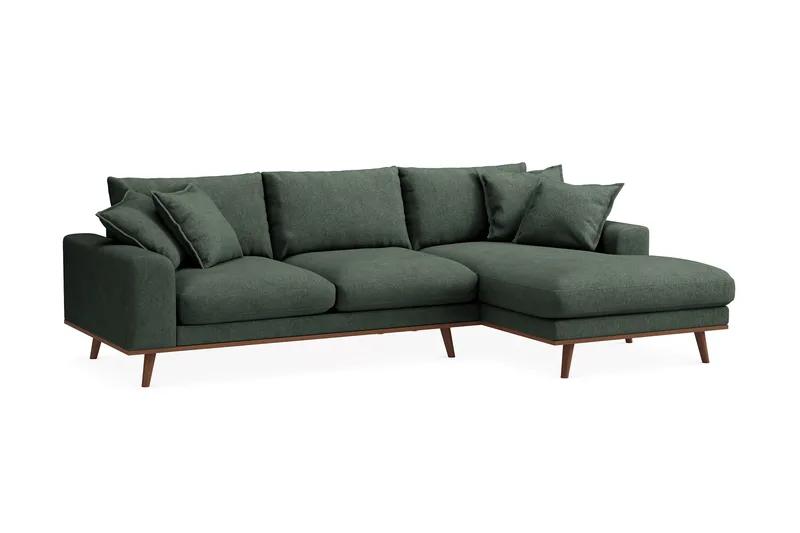 Copenhagen Premium 4-sits Högervänd L-formad Djup Divansoffa i Tyg - Grön - Möbler - Vardagsrum - Soffor - Divansoffa & schäslong