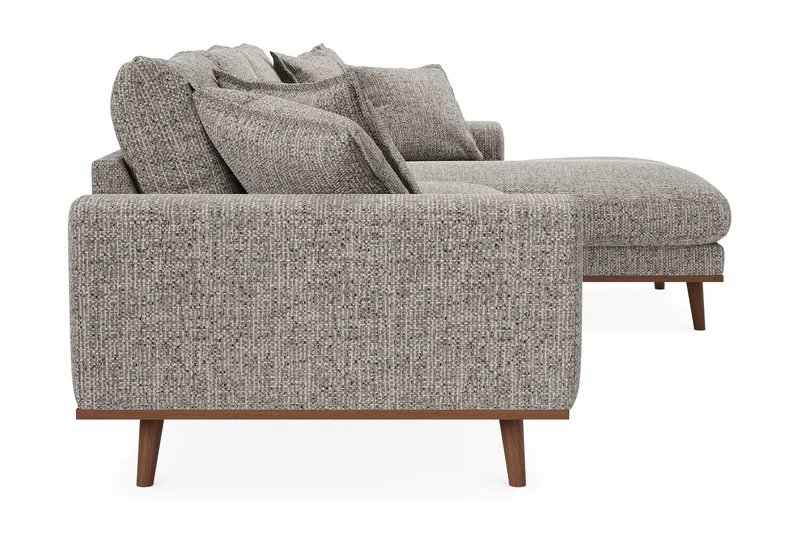 Copenhagen Premium 4-sits Högervänd L-formad Djup Divansoffa i Chenille - Grå - Möbler - Vardagsrum - Soffor - Divansoffa & schäslong