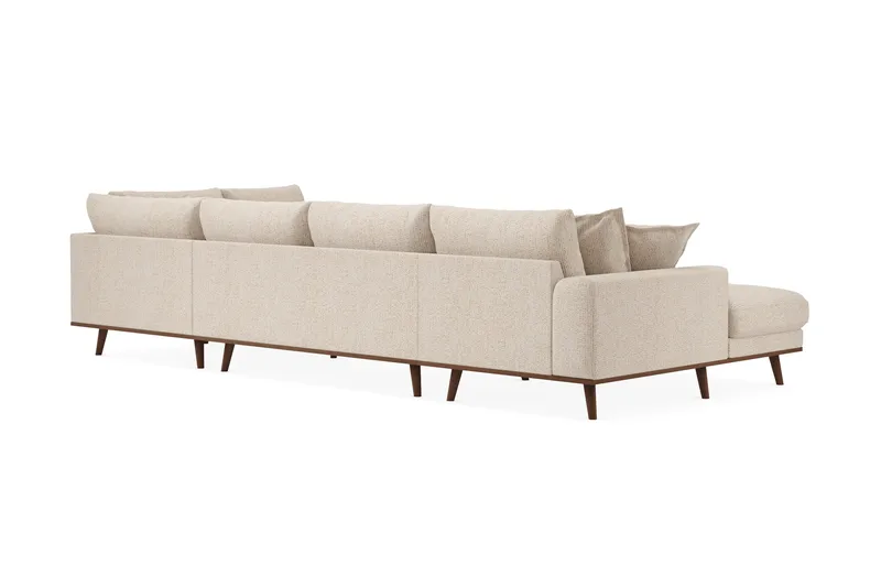 Copenhagen Premium 5-sits Högervänd U-formad Djup Soffa med Divan och Schäslong i Chenille - Beige - Möbler - Vardagsrum - Soffor - U-soffor