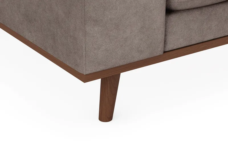 Copenhagen Premium 5-sits Högervänd U-formad Djup Soffa med Divan och Schäslong i Tyg - Brun - Möbler - Vardagsrum - Soffor - U-soffor