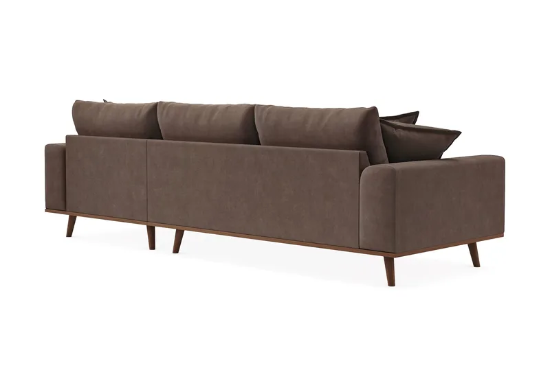 Copenhagen Premium 4-sits Högervänd L-formad Djup Divansoffa i Tyg - Mörkbrun - Möbler - Vardagsrum - Soffor - Divansoffa & schäslong