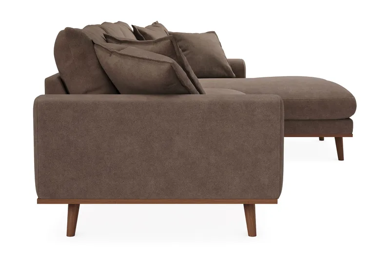 Copenhagen Premium 4-sits Högervänd L-formad Djup Divansoffa i Tyg - Mörkbrun - Möbler - Vardagsrum - Soffor - Divansoffa & schäslong