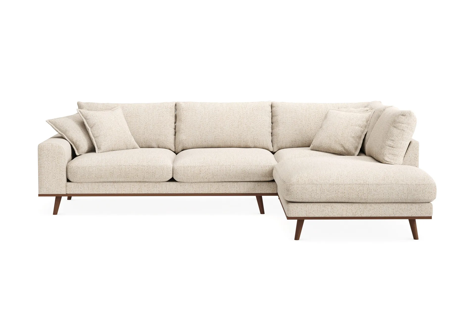 copenhagen premium 4-sits högervänd l-formad djup schäslongsoffa i chenille - beige