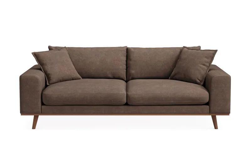 Copenhagen Premium Djup 3-sits Soffa i Chenille, Mörkbrun