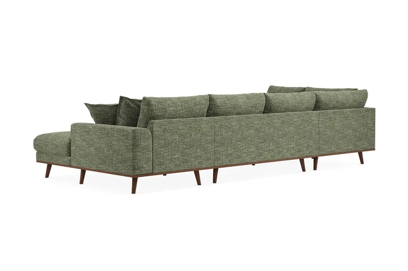 Copenhagen Premium 5-sits Vänstervänd U-formad Djup Soffa med Divan och Schäslong i Chenille - Grön - Möbler - Vardagsrum - Soffor - U-soffor
