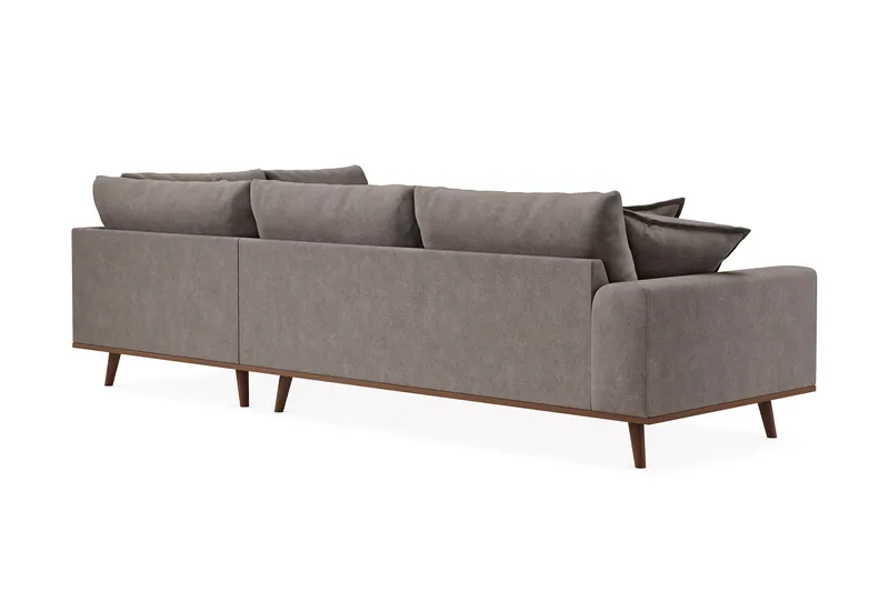 Copenhagen Premium 4-sits Högervänd L-formad Djup Schäslongsoffa i Tyg - Brun - Möbler - Vardagsrum - Soffor - Divansoffa & schäslong