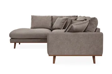 Copenhagen Premium 4-sits Vänstervänd L-formad Djup Schäslongsoffa i Tyg - Brun - Möbler - Vardagsrum - Soffor - Divansoffa & schäslong