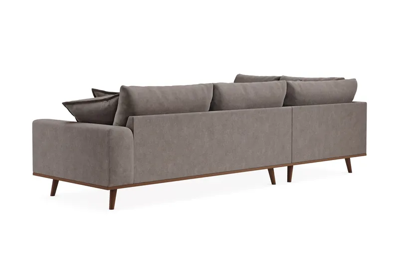 Copenhagen Premium 4-sits Vänstervänd L-formad Djup Schäslongsoffa i Tyg - Brun - Möbler - Vardagsrum - Soffor - Divansoffa & schäslong
