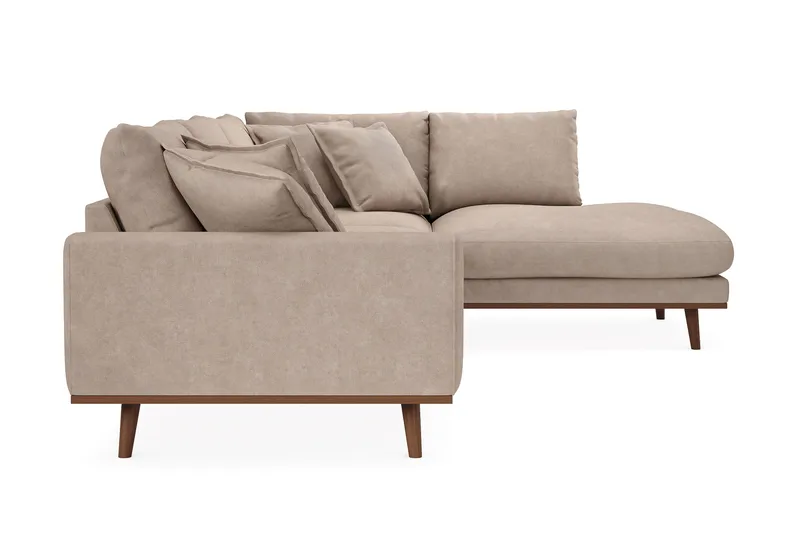 Copenhagen Premium 4-sits Högervänd L-formad Djup Schäslongsoffa i Tyg - Ljusbrun - Möbler - Vardagsrum - Soffor - Divansoffa & schäslong