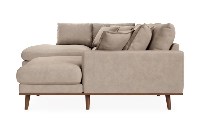 Copenhagen Premium 5-sits Vänstervänd U-formad Djup Soffa med Divan och Schäslong i Tyg - Ljusbrun - Möbler - Vardagsrum - Soffor - U-soffor