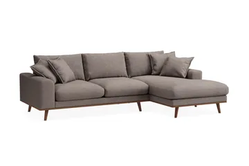Copenhagen Premium 4-sits Högervänd L-formad Djup Divansoffa i Tyg - Brun - Möbler - Vardagsrum - Soffor - Divansoffa & schäslong