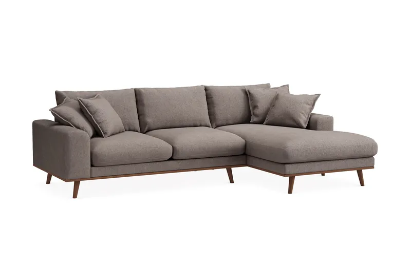 Copenhagen Premium 4-sits Högervänd L-formad Djup Divansoffa i Tyg - Brun - Möbler - Vardagsrum - Soffor - Divansoffa & schäslong