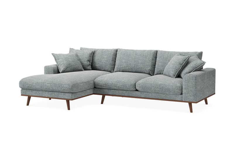 Copenhagen Premium 4-sits Vänstervänd L-formad Djup Divansoffa i Chenille - Grå/Blå - Möbler - Vardagsrum - Soffor - Divansoffa & schäslong