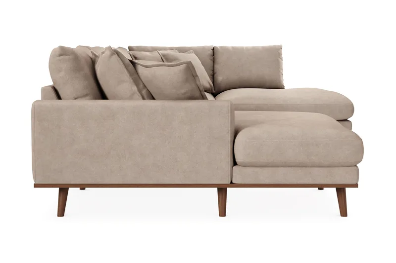 Copenhagen Premium 5-sits Högervänd U-formad Djup Soffa med Divan och Schäslong i Tyg - Ljusbrun - Möbler - Vardagsrum - Soffor - U-soffor