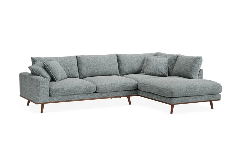 Copenhagen Premium 4-sits Högervänd L-formad Djup Schäslongsoffa i Chenille - Grå/Blå - Möbler - Vardagsrum - Soffor - Divansoffa & schäslong