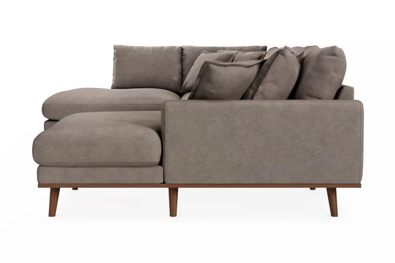 Copenhagen Premium 5-sits Vänstervänd U-formad Djup Soffa med Divan och Schäslong i Tyg - Brun - Möbler - Vardagsrum - Soffor - U-soffor