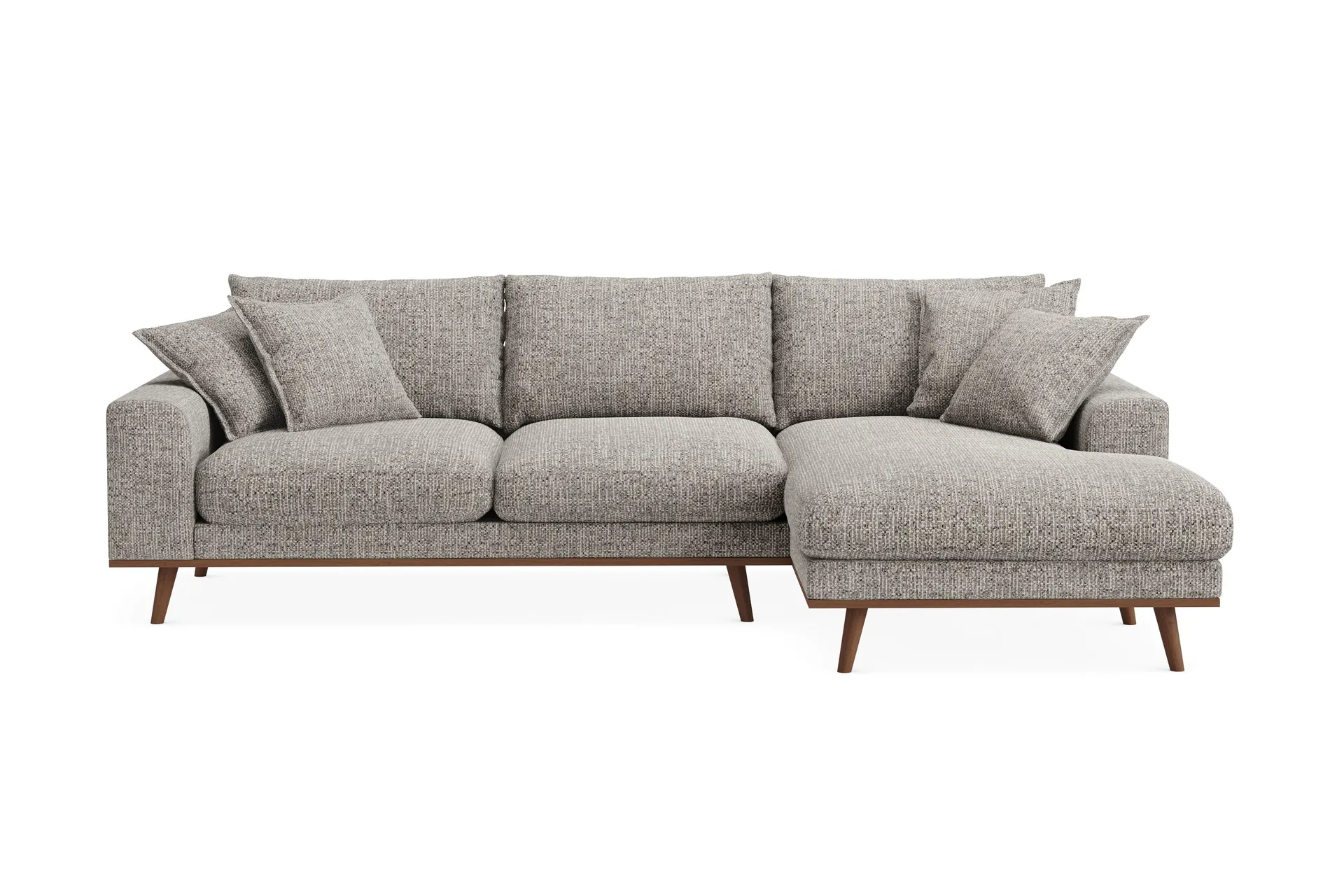 Copenhagen Premium 4-sits H&ouml;gerv&auml;nd L-formad Djup Divansoffa i Chenille - Gr&aring;