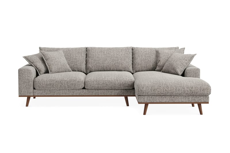 Copenhagen Premium 4-sits Högervänd L-formad Djup Divansoffa i Chenille - Grå - Möbler - Vardagsrum - Soffor - Divansoffa & schäslong