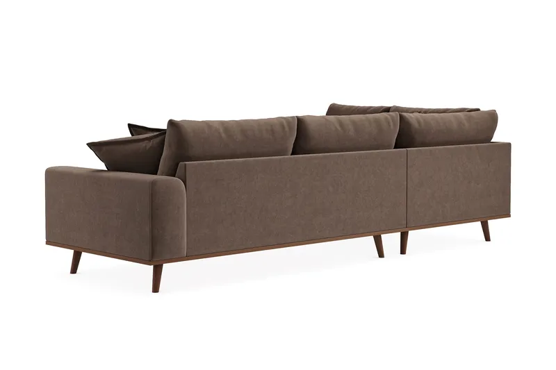 Copenhagen Premium 4-sits Vänstervänd L-formad Djup Schäslongsoffa i Tyg - Mörkbrun - Möbler - Vardagsrum - Soffor - Divansoffa & schäslong