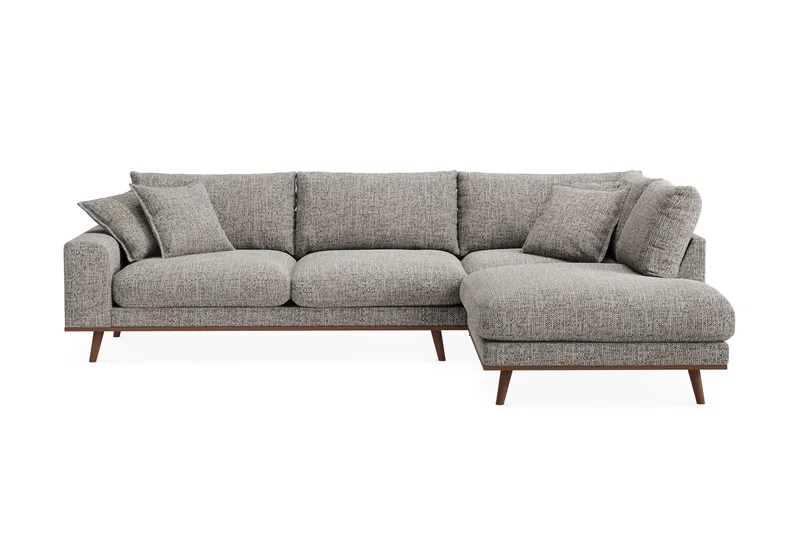 Copenhagen Premium 4-sits Högervänd L-formad Djup Schäslongsoffa i Chenille - Grå - Möbler - Vardagsrum - Soffor - Divansoffa & schäslong
