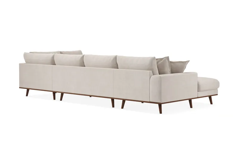 Copenhagen Premium 5-sits Högervänd U-formad Djup Soffa med Divan och Schäslong i Tyg - Beige - Möbler - Vardagsrum - Soffor - U-soffor