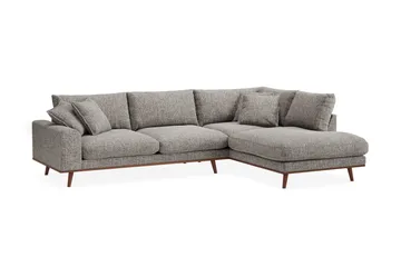 Copenhagen Premium 4-sits Högervänd L-formad Djup Schäslongsoffa i Chenille - Grå - Möbler - Vardagsrum - Soffor - Divansoffa & schäslong