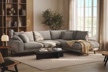 Copenhagen Premium 4-sits Högervänd L-formad Djup Schäslongsoffa i Chenille - Grå - Möbler - Vardagsrum - Soffor - Divansoffa & schäslong