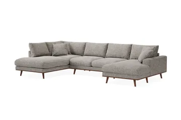 Copenhagen Premium 5-sits Vänstervänd U-formad Djup Soffa med Divan och Schäslong i Chenille - Grå - Möbler - Vardagsrum - Soffor - U-soffor