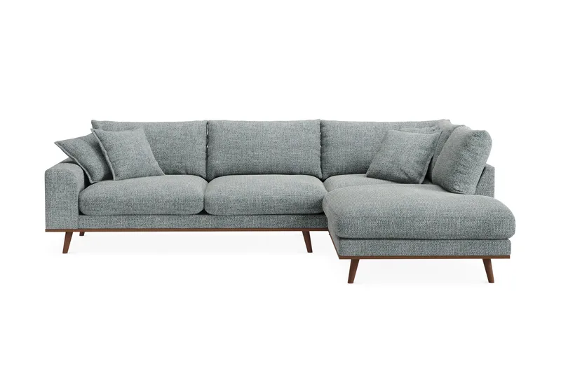 Copenhagen Premium 4-sits Högervänd L-formad Djup Schäslongsoffa i Chenille - Grå/Blå - Möbler - Vardagsrum - Soffor - Divansoffa & schäslong