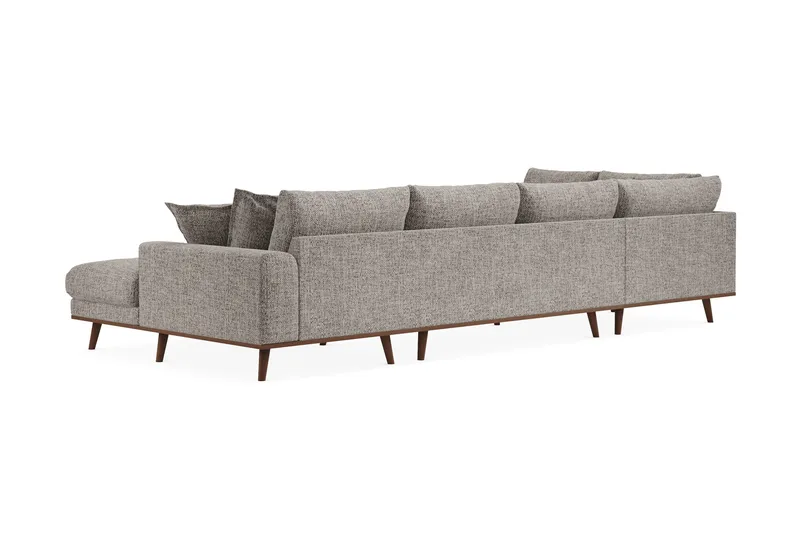 Copenhagen Premium 5-sits Vänstervänd U-formad Djup Soffa med Divan och Schäslong i Chenille - Grå - Möbler - Vardagsrum - Soffor - U-soffor
