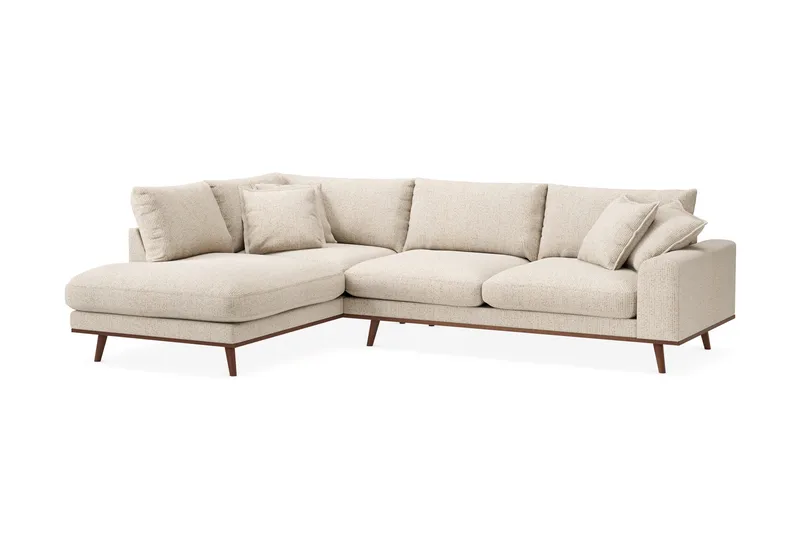 Copenhagen Premium 4-sits Vänstervänd L-formad Djup Schäslongsoffa i Chenille - Beige - Möbler - Vardagsrum - Soffor - Divansoffa & schäslong