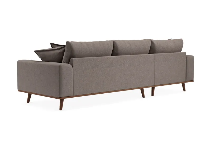 Copenhagen Premium 4-sits Vänstervänd L-formad Djup Divansoffa i Tyg - Brun - Möbler - Vardagsrum - Soffor - Divansoffa & schäslong