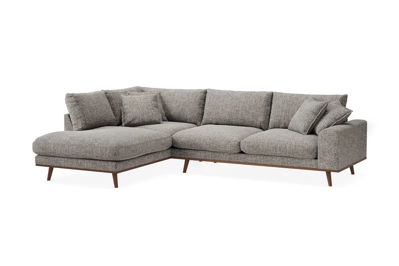 Copenhagen Premium 4-sits Vänstervänd L-formad Djup Schäslongsoffa i Chenille - Grå - Möbler - Vardagsrum - Soffor - Divansoffa & schäslong