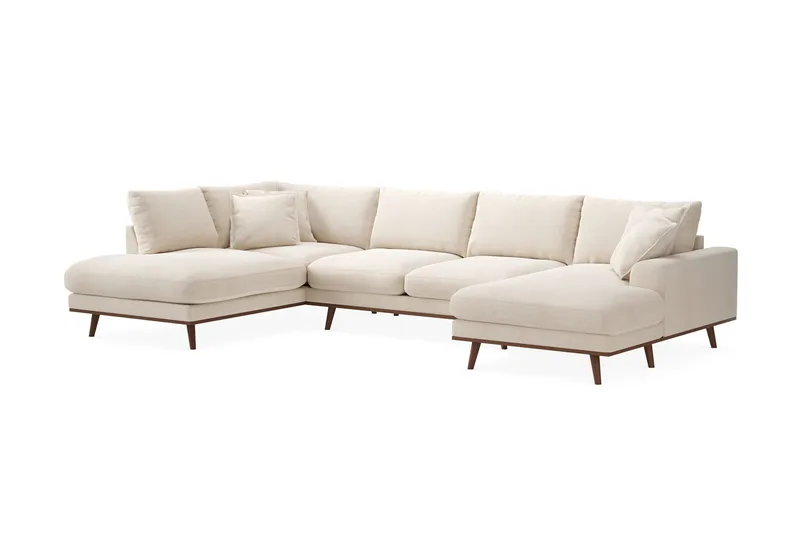 Copenhagen Premium 5-sits Vänstervänd U-formad Djup Soffa med Divan och Schäslong i Chenille - Ljusbeige - Möbler - Vardagsrum - Soffor - U-soffor