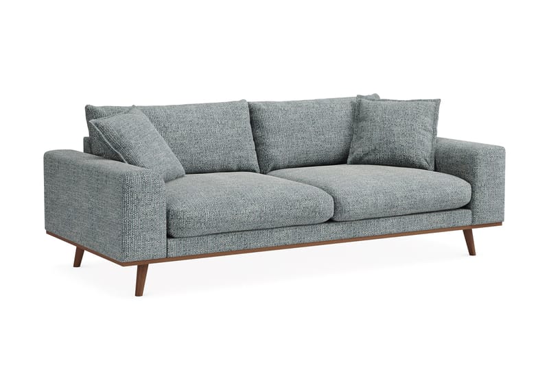 Copenhagen Premium Djup 3-sits Soffa i Chenille - Grå/Blå - Möbler - Vardagsrum - Soffor - 3-sits soffor