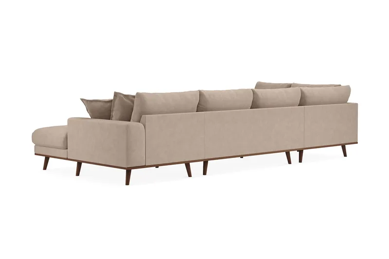 Copenhagen Premium 5-sits Vänstervänd U-formad Djup Soffa med Divan och Schäslong i Tyg - Ljusbrun - Möbler - Vardagsrum - Soffor - U-soffor