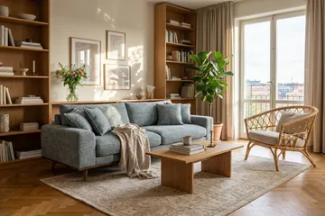 Copenhagen Premium Djup 4-sits Soffa i Chenille - Grå/Blå - Möbler - Vardagsrum - Soffor - 4-sits soffor