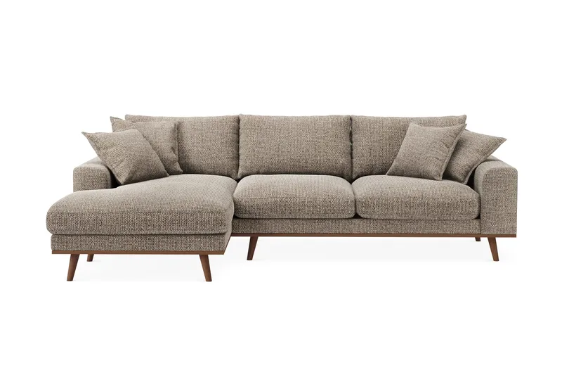 Copenhagen Premium 4-sits Vänstervänd L-formad Djup Divansoffa i Chenille - Brun - Möbler - Vardagsrum - Soffor - Divansoffa & schäslong